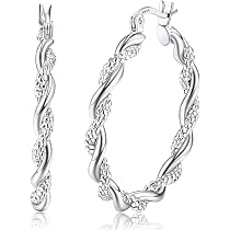 Boucles D'oreilles Sans Perçage Argentées Avec Zircons – Créoles Ajustables Pour Femme, Style Tendance