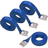 Amazon Basics - Cinghie di fissaggio, lunghezza 2.5 m, larghezza 25 mm, capacità di carico 150 kg, colore blu (confezione da 