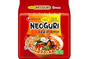 VMART Nongshim Neoguri Ramyun Noodle Spicy Korean Ramen Noodles (Seafood & Spicy 120g (Pack of 5))