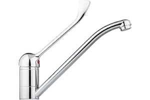 GARIELLA Hygiene Armatur mit langem Hebel - Ellenbogenbedienung für Arzt-Praxen, Zahnärzte, Krankenhaus, Doktoren Gewerbe-Armatur