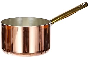 Pentole Agnelli Linea Rame Casseruola Alta con Manico Inox, Marrone, 16 cm