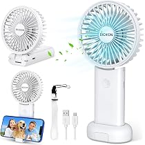 Rinteea Ventilateur Portable à Affichage Numérique, Rechargeable par USB, Mini Ventilateur Personnel Portatif pour Voyages, Extérieur Rinteea Ventilateur Portable à Affichage Numérique, Rechargeable par USB, Mini Ventilateur Personnel Portatif pour Voyages, Extérieur