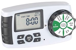 Royal Gardineer Zubehör zu Bewässerungssystem Rasen: Bewässerungscomputer BWC-400 für 4 Bewässerungs-Adapter, Magnet-Ventil (Garden-Bewässerungscomputer, Bewässerungssystem Zeitschaltuhr)