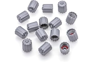 YUVA 10 pcs Tyre Valve Stem Caps, Plastic Wheel Tyre Valve Stem, with O-Ring Rubber Seal, Universal Tyre Valve Stem Covers for Cars, SUV, Trucks, Bikes, Motorcycles, Bicycles(Grey)