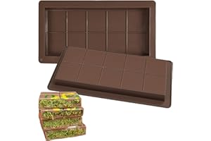 SRLWMYI 2 Pezzi Stampo per Dubai Chocolate in Silicone 10 Grandi Griglie Stampi silicone per Alimenti, Antiaderente, per Fatti in Casa Caramelle Cioccolato Torta Praline feste compleanni matrimoni