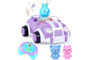 NYOBABE Toys for 2 3 4 5 6 7 Year Old Girls,2.4G Remote Control Cars for Girls,Toy Cars for Toddler Girls,Fast My First Mini RC Car for Kids with Light & Music Baby Girls Xmas Birthday Gifts Purple