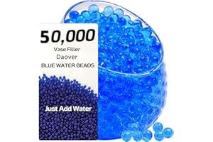 ‎DAOVER Daover Pack of 50,000 Blue Water Beads, Decorative Water Beads for Plants in Vase, Gel Balls, Blue, Decoration for Wedding, Christmas, Garden, Floating Christmas Trend