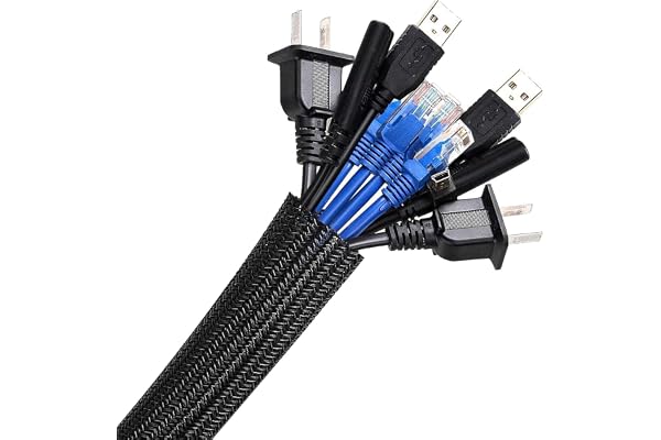AGPTEK Kabelskydd, 2 m, 4 cm, skrivbordsorganisatör för sladdar, kabelgömma, hemmakontor, kabelhantering, dator, TV, husdjurs