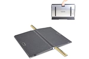 KMINA Folding Wheelchair Ramp (1.6 Inch Height), Threshold Ramp, Anti-Slip Surface, 600 lb Capacity, Portable Design with Handle and Holster