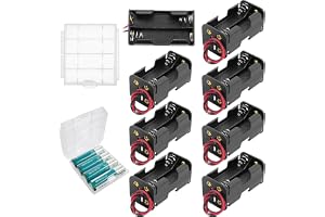 8 Stycken 4 x 1.5V AA Batterihållare, KUOQIY 6V Batteri Förvaringslåda med Tråd, med Cell Batteri Förvaringsfodral Hållare Lå