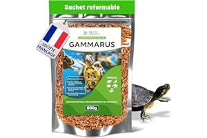 Detox Organica Nourriture Tortue Aquatique Gammarus 4.5litres =500g - 100% Naturel Crevette pour Tortue d’Eau – Riche en Calcium, sels minéraux et Fibres – Un Vrai régal pour Vos Tortues ! (4500ml)