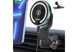 MAGJIEYX Kompatibel Magsafe Autohalterung Ladegerät Handyhalterung 15W Wireless Car Charger KfZ Halterung Lüftung Magnet Handyhalter für iPhone 15/14/13/12/Pro,Plus,Max,Mini(Grün)