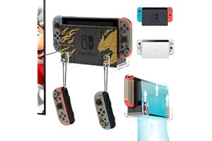 Desing Wish Switch Wandhalterung Kompatibel mit Nintendo Switch OLED/Switch OLED Dock with Joy-Con Haken Acryl Transparent Switch Halterun Controller Halter Wand für Wohnzimmer und Schlafzimmer