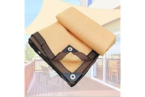 NOWORO Red de Sombra Toldo Vela de Sombra, Protección Rayos UV y HDPE Transpirable 90% Malla Sombreo, para Exterior Terraza Patio Jardín 2x3m 2x4m 3x4m 3x5m 4x4m 6x7m Solar Sombra Paño (Color : Beige, Size