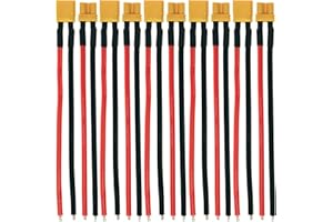 GTIWUNG 5 Paar XT30-U Stecker mit Kabel 10cm 16AWG Silikon Draht, XT30 Steckverbinder Weiblich/Männlich mit Gehäuse, XT30 Plug Male Female Connector für RC Lipo Batterie FPV Drohne