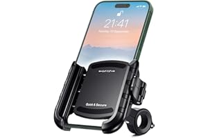 KTUEOV Soporte Movil Moto, Porta Movil Bicicleta Montaña Universal Soporte Telefono Patinete Electrico Scooter Bici, 360° Rotación Portamoviles Moto Manillar para iPhone Huawei 5.4"-7.2" Smartphone