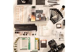 ANBOO Vintage Scrapbooking Kit Journaling Supplies Retro Film Scrapbook Set Classic Scrapbooking Supplies Paper for DIY Junk Journal, Nostalgic Aesthetic Decorative Card for Photos and Gifts 94PCS