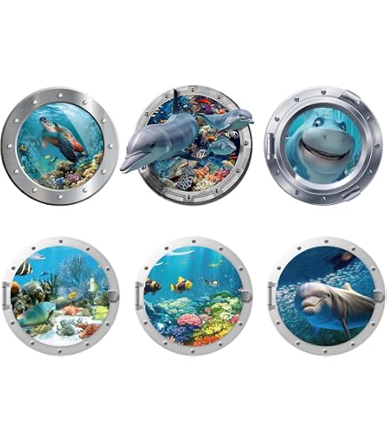 Adesivo Murale Onda Del Mare Retro - 2 Stili, 80x39 Cm, Vinile Autoadesivo, Per Camera Dei Bambini, Bagno, Soggiorno