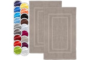 NatureMark Confezione da 2 tappetini da bagno e doccia, in 100% cotone, da 50 x 80 cm, di colore rosso