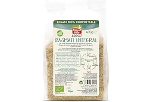 La Finestra Sul Cielo Arroz basmati integral pulido BIO, envase compostable- La Finestra sul Cielo - 400g (Caja 6 uds - Total: 2400g)