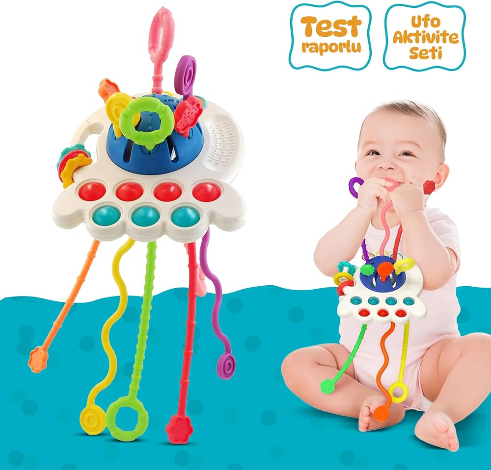Circle Toys UFO Eğitici Duyusal Aktivite Oyuncağı - 1-3 Yaş Yürümeye Başlayan Çocuklar için Montessori Gelişim Seti