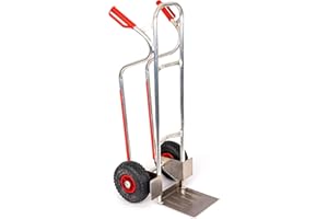 RLW-GERÄTEVERTRIEB RLW Profi Aluminium Sackkarre Stapelkarre Alu200 200 kg - Schaufel 280 x 280 mm - Made in EU - kein Asien-Import !! (Räder nach Ihrer Wahl) (Luftrad/PVC-Felge/Gleitlager)