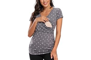 Love2Mi Stillshirt Kurzarm & Langarm Stillkleidung Umstandsshirt Schwangerschaft T-Shirt Nursing Umstandstop