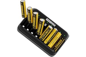 HENREEPOW Rechargeable Lithium AA Batteries, 8-Pack with Charging Storage Box, 3600mWh 1.5V Constant Output, Long Lasting Rechargeable Li-ion Batteries with Cycle Times up to 1600x