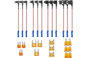 AMZJIUFU 12pcs Car Fuse Tap Set, 4 Types 12V Piggy Back Fuses Mini Adding a Circuit Adapter Fuse Kit Fuse Holder Mini Low Profile Tap Adapter for Cars Boats Trucks