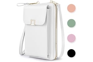 Pystuvo Crossbody Bags For Women Cross Body Phone Bag, Leather Phone Bags for Women Crossbody Waterproof Mobile Phone Bag with Long Strap Zippered Card Slot, Small Cell Phone Shoulder Bag