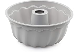 Backefix Gugelhupfform antihaft Gugelhupf aus Silikon Backform groß - Zero Waste Napfkuchenform Kuchenform Grau, Ø 23cm
