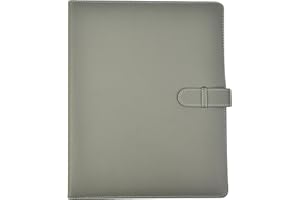 Arpan A4 Professional Presentation Display Book with 50 Sheets & Inner Pockets – Soft Touch Portfolio Binder, A4 Binder, Professional Portfolio Book Binder with Closure Belt (Grey)