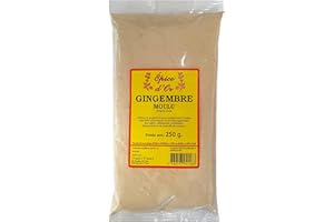 Gingembre Moulu 250g - Epice d'Or, Naturel, sans Additifs ni Conservateur pour une Saveur Épicée Saine et Pure