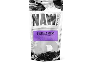 NAW | Buffalo Horns | 3 Pack | Premium Natural Dog Treats | Helps Support Healthy Dental Hygiene | 100% Buffalo | A Leaner Source Of Protein | Dog Chew