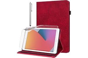 GLANDOTU Custodia per Apple iPad Mini 1/2/3/4/5 Cover 7.9‘’ con Pellicola Protettiva e Pennino, (Auto Svegliati/Sonno) Pieghevole Ultra Sottile Flip PU leather Case per iPad Mini Cover (rosso)