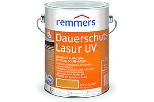 Remmers Permanent Protection Stain UV Light Oak 2.5 Litres, Decorative Medium Solid Stain for Outdoor Use, Also for Light Shades and Colourless UV+, Weatherproof