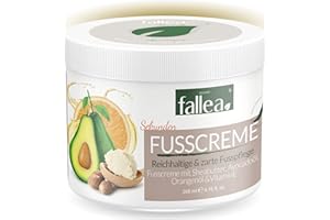 ROSARIO FALLEA fallea Sheabutter Sekunden Fußcreme mit Avocadoöl, Orangenöl & VitaminE | Reichhaltig gepflegte Füße 24h Feuchtigkeit | Fusspflege für trockene Füße und jeden Hauttyp (200ml)