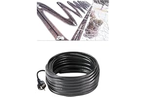 H&G lifestyles 18M Elektrische Heizband für Dach Schnee Enteisungs Selbstregulierend Heizkabel Frostschutzkabel Dachrinnenheizung Begleitheizung Wasserdicht Wärmekabel Frostschutz 230V,60Ft,8W/ft