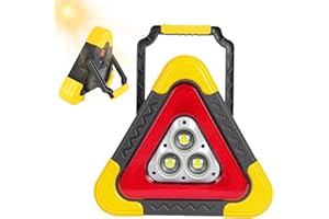 EZNAOBO Led Warning Triangle,4 Modes Waterproof Warning Triangles Emergency Lamp,USB Charging,Car Breakdown Emergency Safety Triangle Stop Sign Roadside Reflective Triangle with Weighted Base (L)