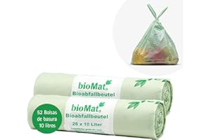 10 Lt. BIOMAT® bolsas de basura compostables (52 pcs. bolsas de basura)