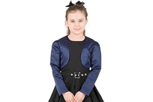 BlackButterfly Kids Satin Long Sleeve Bolero Childrens Girls Shrug