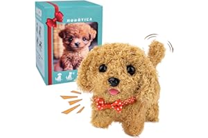 Bukbas Robot Dog, My Realistic Robot Puppy, Robots Dogs That Acts Like Real Dogs, Interactive Plush Dog Toy Gifts for Adults Pet Lovers, Walking, Barking, Tail Wagging