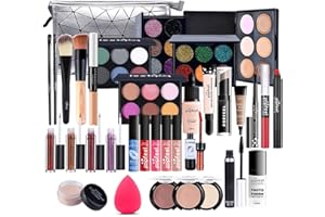 Professional Makeup Set,MKNZOME Cosmetic Make Up Starter Kit With Storage Bag Portable Travel Make Up Palette Birthday Xmas Gift Set Full Sizes Eyeshadow Foundation Lip Gloss for Teenage & Adults