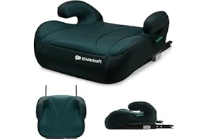 Kinderkraft I-BOOST Silla de coche, Silla de Bebe, Asiento de coche, I-Size, 135-150cm, asiento elevador de 9 a 12 años, fácil de montar, postura ergonómica, espuma adicional, Verde