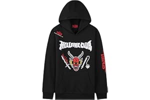 Get Trend Stranger Things Sudadera con Capucha para Niños y Adolescentes, 7-16 años, Diseño Hellfire Club, Regalos Niños