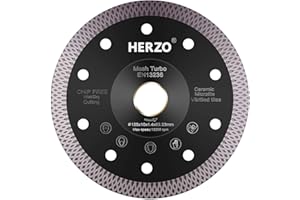 HERZO Disco diamantato 125mm, disco diamantato per il taglio di porcellana, ceramica dura, piastrelle, marmo, granito, calcare