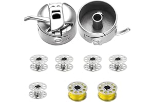 LUNPOG 1 Bobbin Case and 5 Metal Bobbins - Will Fit Singer, Brother, Janome, Toyota, New Home & More Domestic Sewing Machines