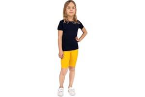 looksy Shorts Ciclistas para niña: Colores sólidos y Vivos Cintura elástica Tejido de algodón Duradero cómodo y Transpirable Disponible en Tallas 3-13 años 19 Colores