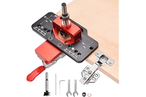 BRITPICK 35mm Cabinet Door Hinge Jig, Aluminum Alloy Accurate Locking Concealed Hinge Drilling Jig Hole Guide Locator, Puncher Household Woodworking Tools for Door Cabinets Hinges Mounting