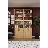 ASRA TREND Safir Meşe K-40 Kapaklı Modern Kitaplık ve Ofis Raf &Uuml;nitesi%100 MDFLAM